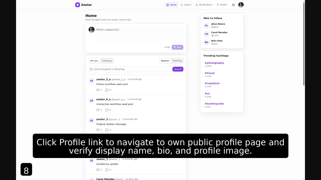 Zeeter starting app