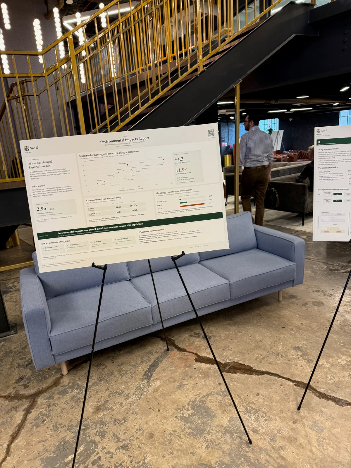 The Vals Environmental Impacts Report poster displayed at the summit.